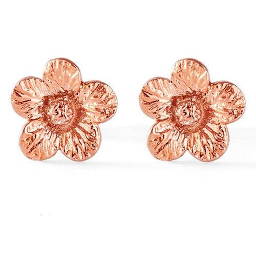 Flora Petunia Rose Gold Earrings