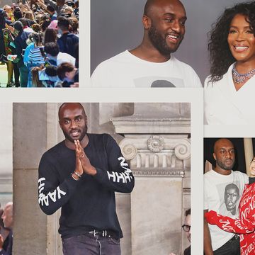 virgil abloh with kanye, naomi campbell, bella hadid, kaia gerber