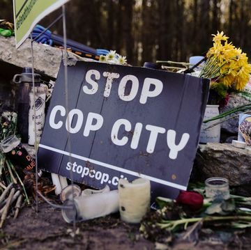 a sign that reads stop cop city