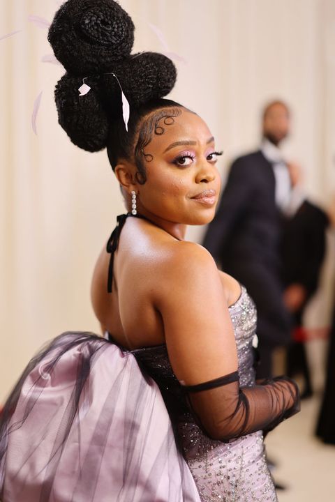 the 2023 met gala celebrating "karl lagerfeld a line of beauty" red carpet quinta brunson